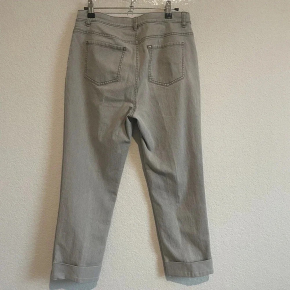 Lafayette 148 New York  High Waist Ankle Straight Leg Jeans Size 8 Gray - Picture 6 of 10